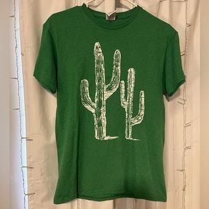 Green tee with cactus